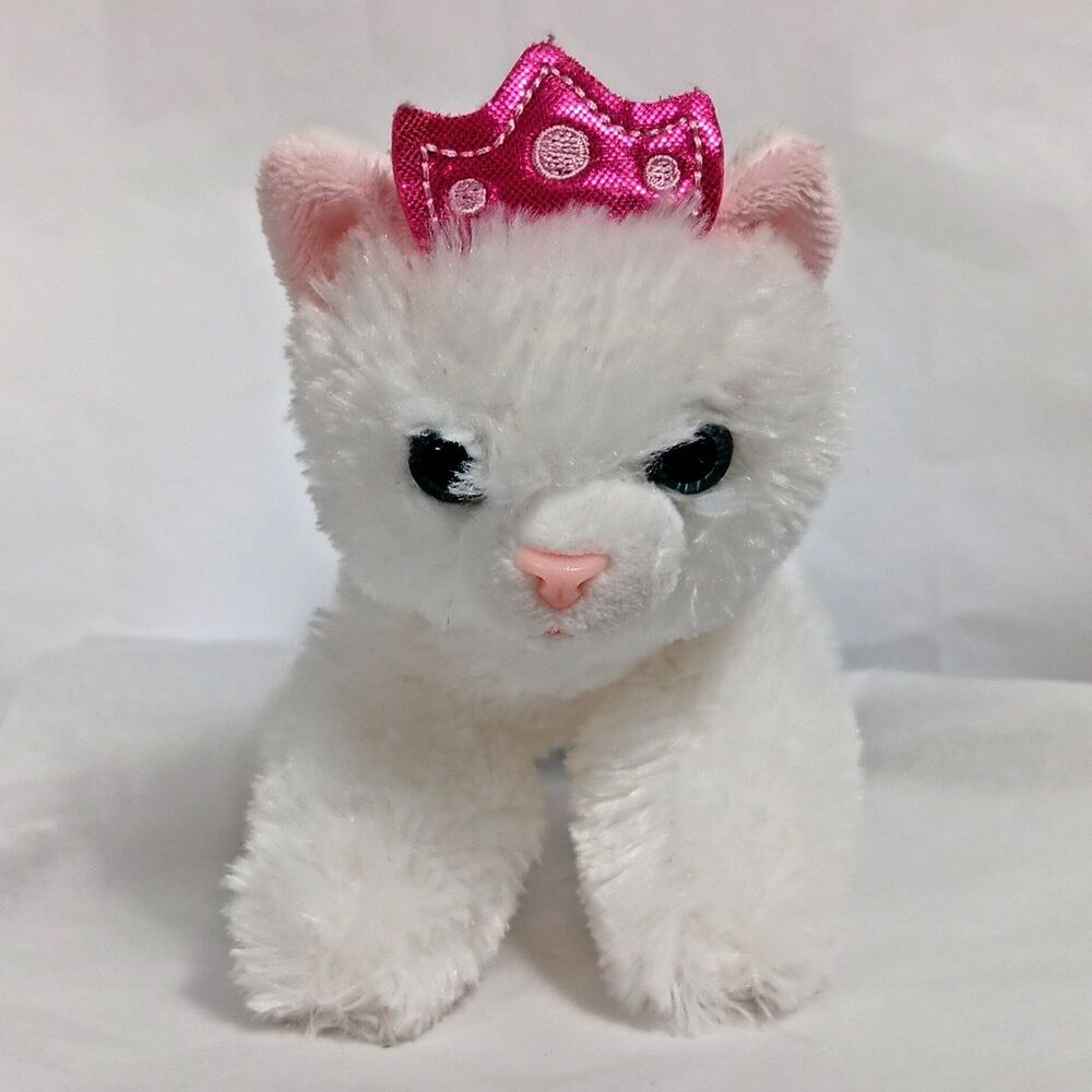 Aurora Mini Flopsie White Cat Princess Crown Plush Stuffed Animal 6 Inch 2018